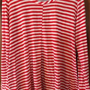 Left of Center - Red and White Striped Long Sleeve Top